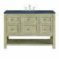 James Martin Vanities 48'' Single Vanity, Whitewashed Oak w/ 3 CM Charcoal Soapstone Quartz Top 330-V48-WWO-3CSP